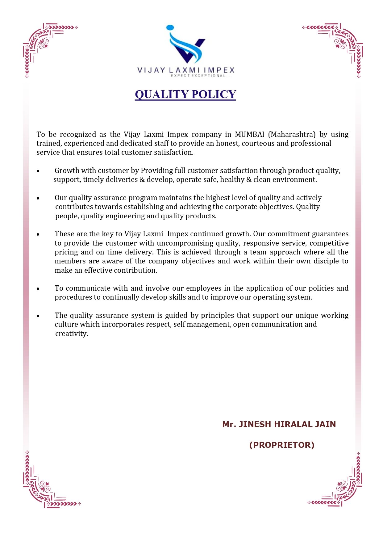 Quality Policy